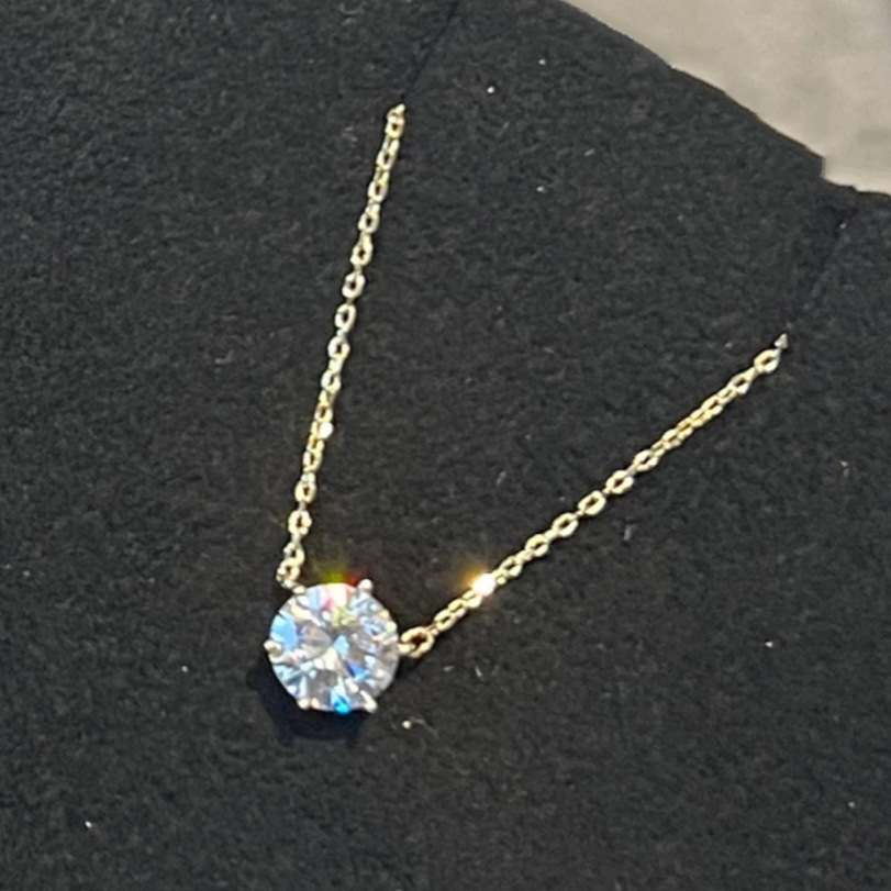 retro simple hexaclaw zircon necklace women's clavicle chain necklace light luxury minority exquisite high-grade popular details Picture