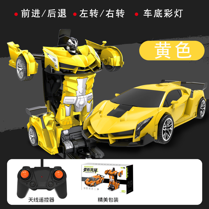 cross-border 1:18 one-click deformation remote-control automobile 2.4g electric racing car diamond robot children's toy car model Specification drawing