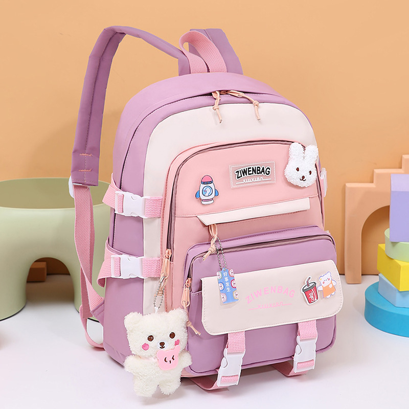 Children's schoolbag ins for primary school students, grades 12, 36, and junior high school students, cute shoulder support, spine reduction, and lightweight backpack details Picture