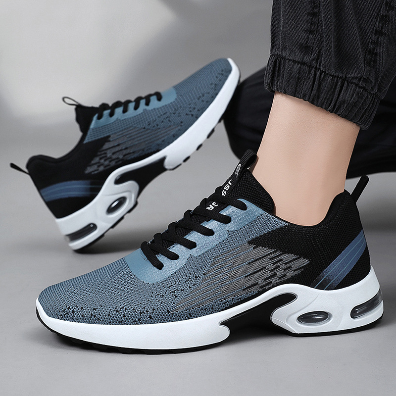 men's sneakers spring new factory direct sales air cushion soft bottom sports shoes wholesale cross-border delivery flyknit men's shoes Specification drawing