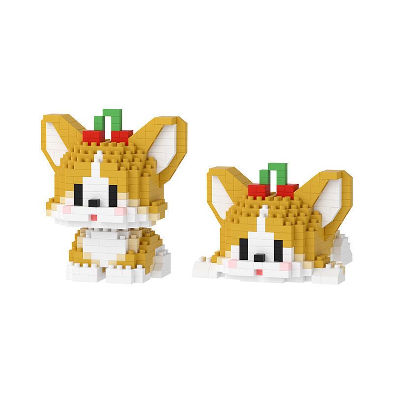 compatible with lego micro-particle building blocks hakimi teddy schnauzer ornaments assembled educational toys wholesale delivery Item Picture