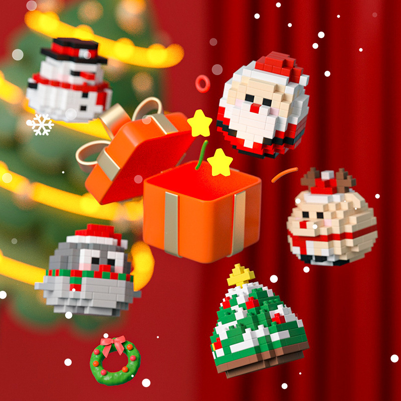 compatible with lego christmas santa claus snowman tree dharma egg building blocks cartoon assembled toys wholesale delivery Specification drawing