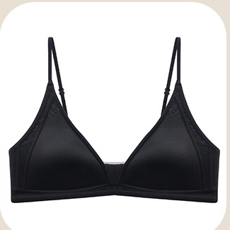 b32 simple glossy ultra-thin underwear women's summer big chest show sexy bra comfortable seamless sleep foundation hidden full figure