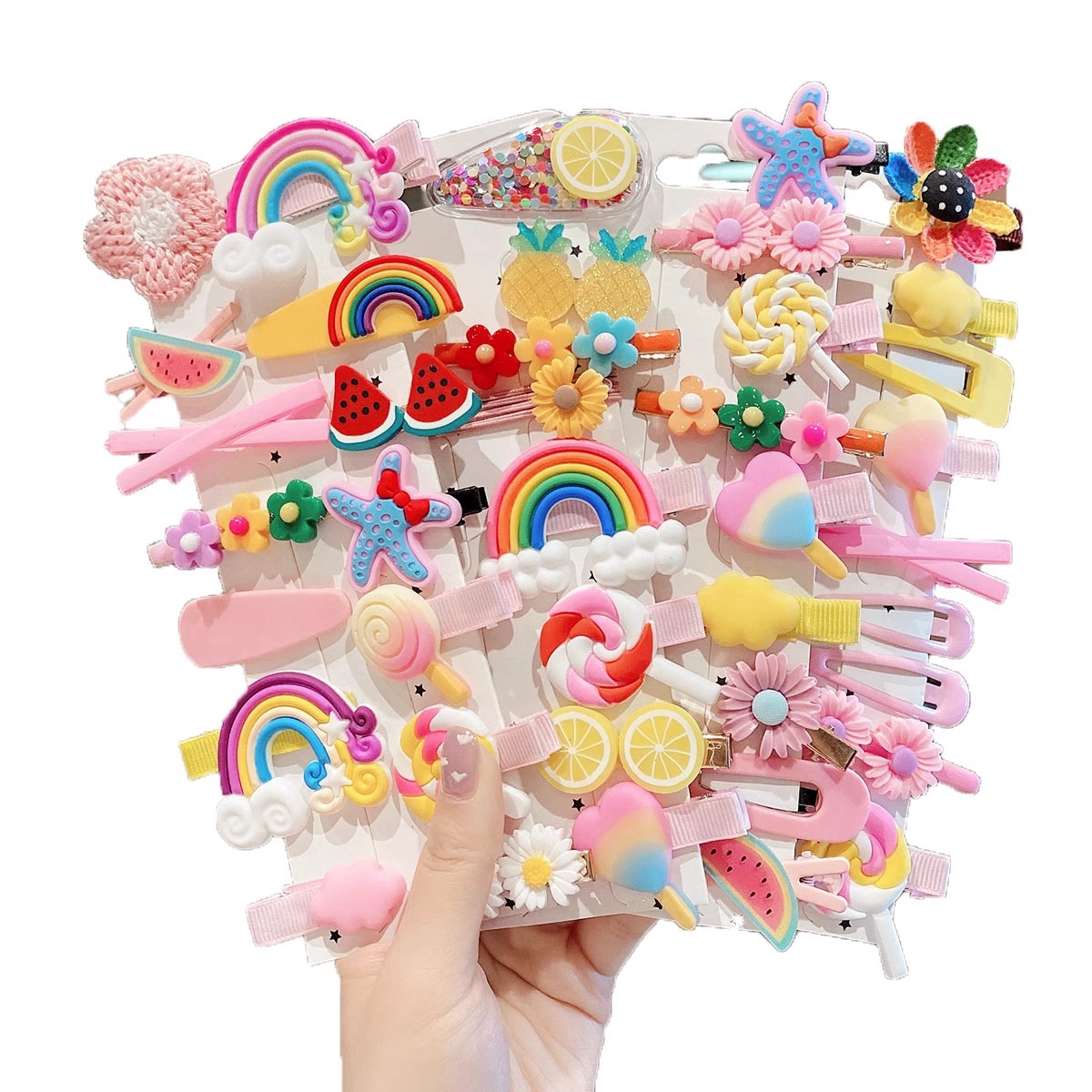 2025 new little girl's hair pin girls cute baby cartoon barrettes high-grade exquisite back head side clip Item Picture