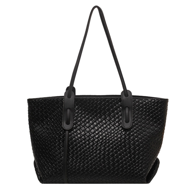 cross-border large capacity woven bag women 2025 new retro easy matching shoulder underarm bag korean style portable tote bag Item Picture
