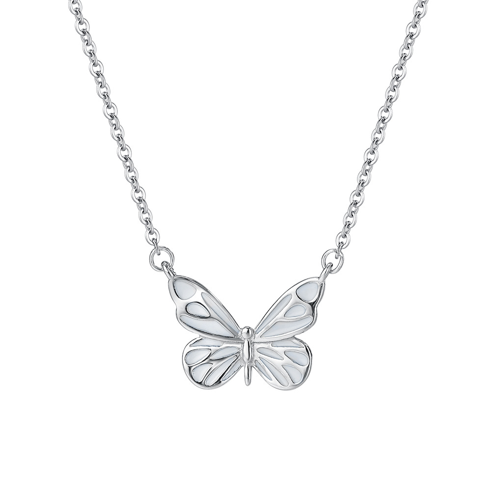 s925 sterling silver lingdie necklace light luxury smart mori style butterfly aurora will shiny ear stud niche high-grade bracelet full figure