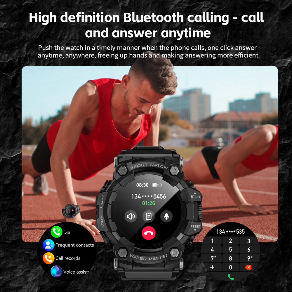 LOKMAT foreign trade outdoor sports smartwatch ATTACK GT Bluetooth Call Compass Flashlight Music details Picture