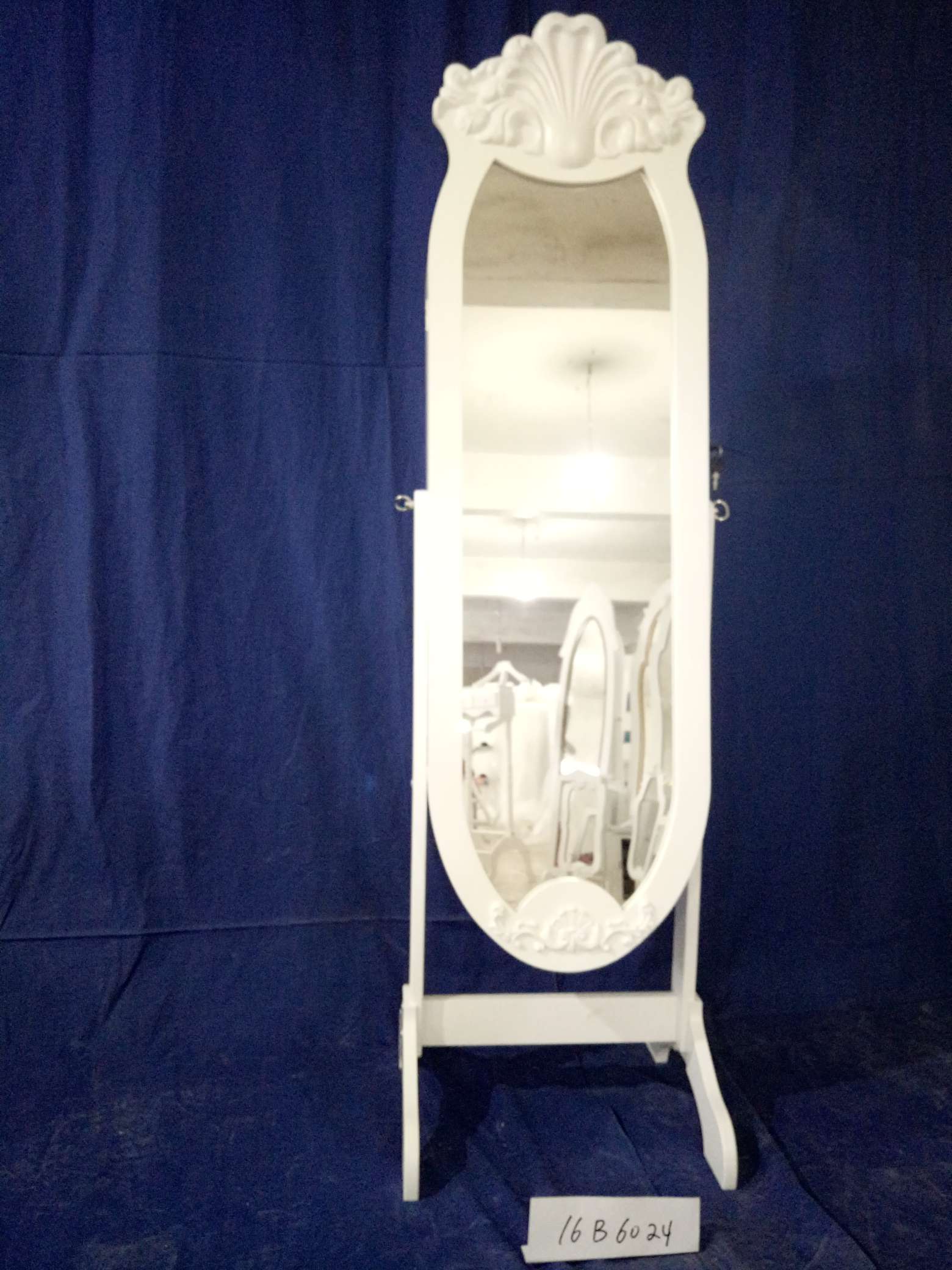 白色欧式珠宝首饰收纳镜柜镜后收纳