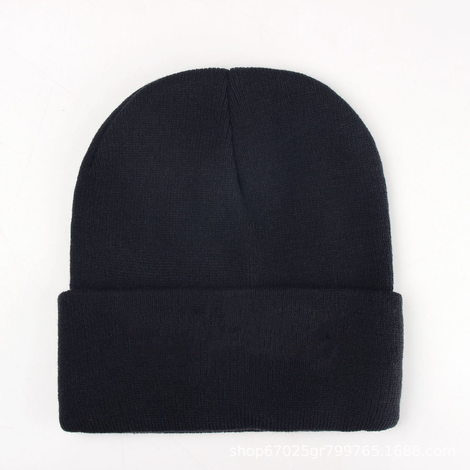 adult cap black tabula rasa knitted hat big head circumference knitted hat winter acrylic wool hat men's beanie hat spot details Picture