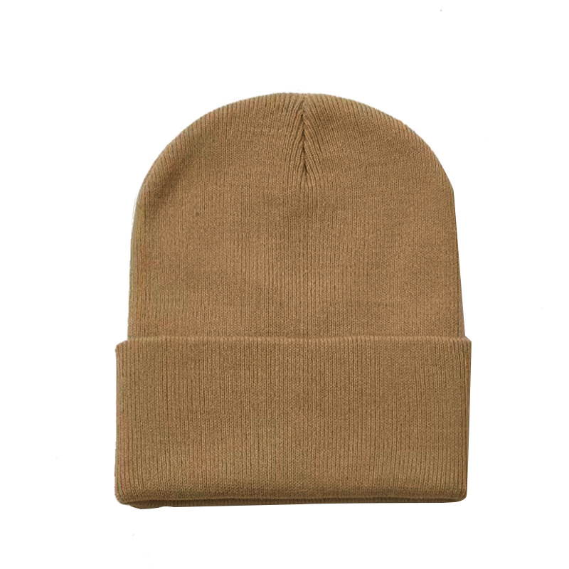 curling beanie hat embroidered logo solid color ski cap embroidery no brim pullover hat cold-proof knitted hat foreign trade woolen cap Application Scenario