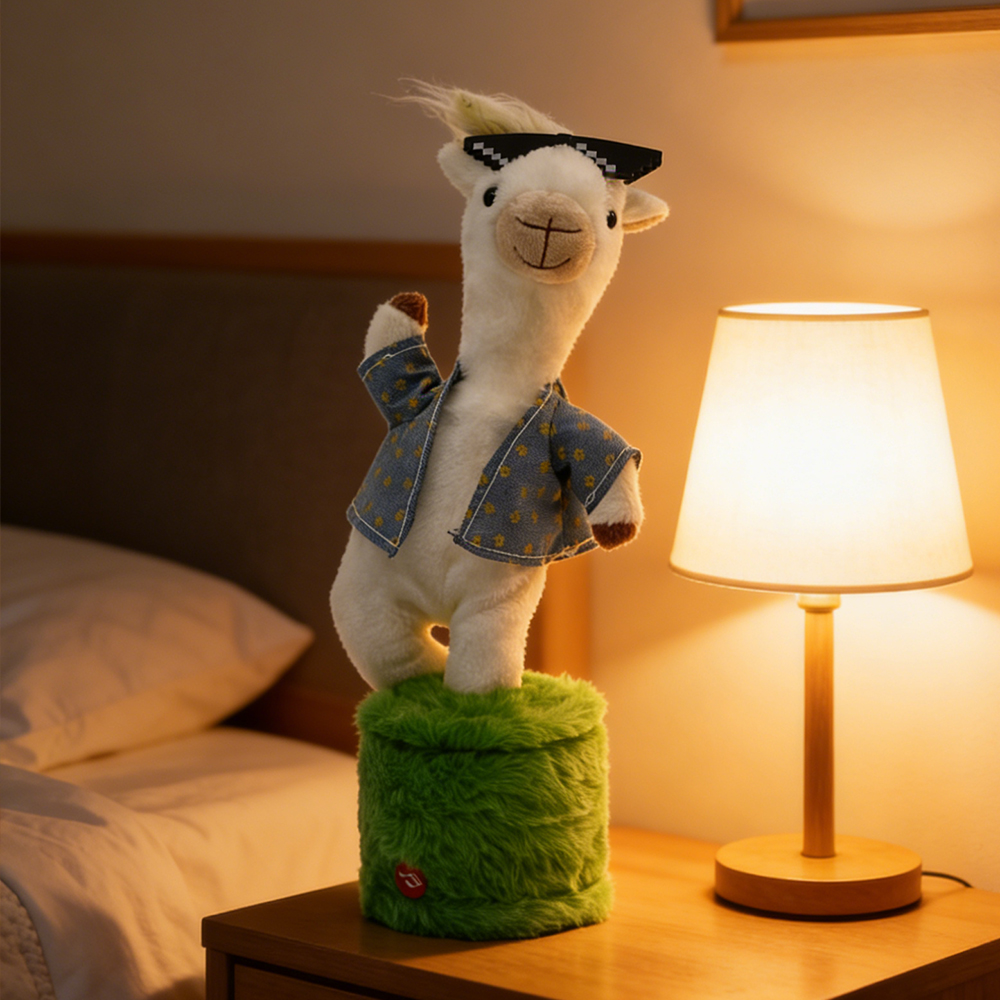 New cross-border rotating rod, funny repetition recording, singing, dressing, sunglasses, alpaca wool toy