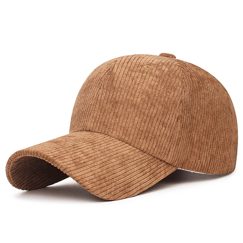 hat women's autumn and winter new korean style all-matching peaked cap corduroy solid color sunshade baseball cap men cross-border foreign trade Item Picture