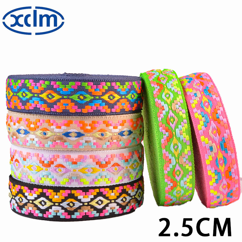 2.5cm eyes, 6-color ethnic woven ribbon embroidery clothing, Miao ethnic hand-made accessories, diy decorative jacquard lace trim details Picture