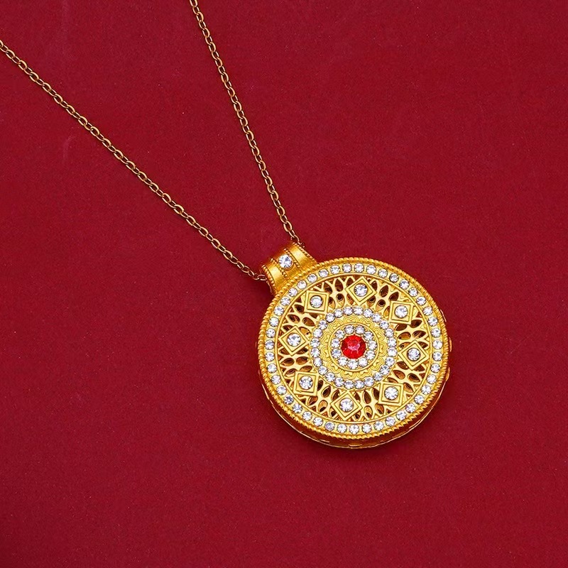 live streaming drainage simulated vietnam alluvial gold hollow lucky bag pendant necklace exquisite fashion flower blooming rich flower necklace for women Application Scenario