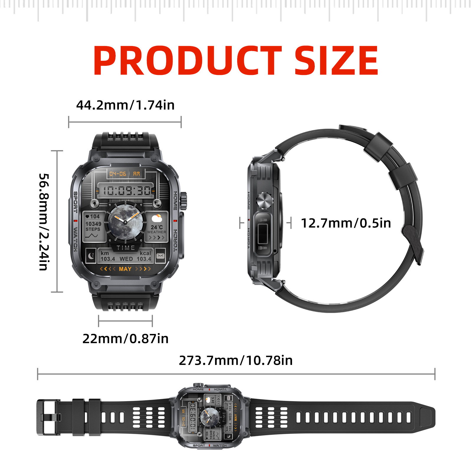 The new outdoor sports smartwatch S320B features Bluetooth communication and is water-resistant with a compass and 3ATM Application Scenario