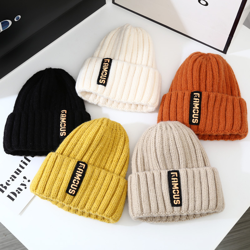 winter hat women's korean-style all-match fashion long label woolen cap winter internet celebrity warm ear protection closed toe knitted hat details Picture