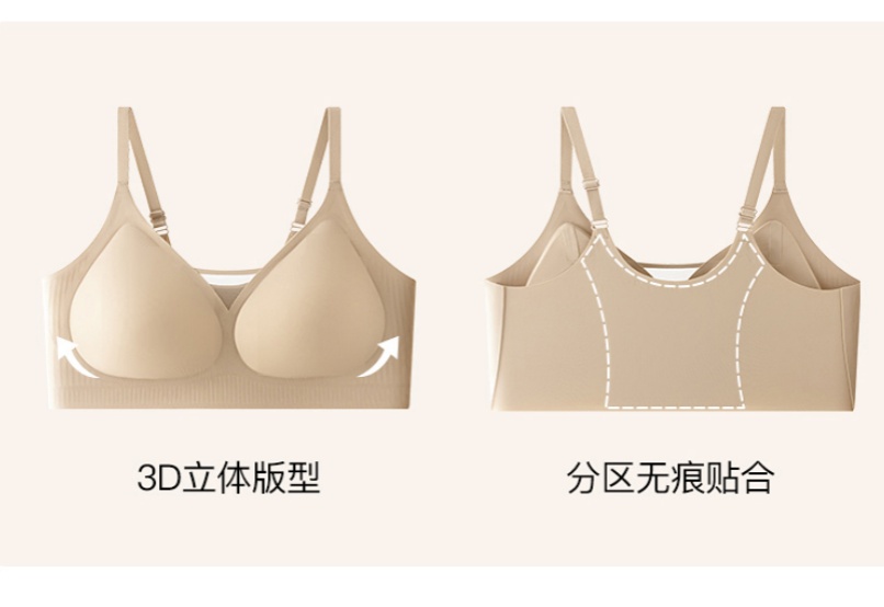 无痕内衣大胸显小网纱透气软支撑舒适柔软文胸防走光抹胸式背心详情16
