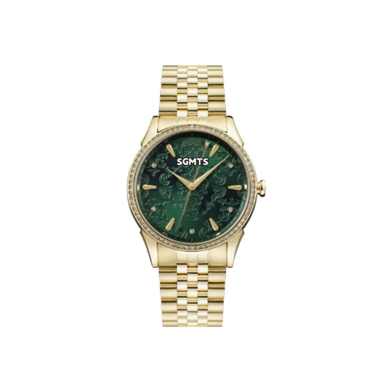 foreign trade popular style collection queen mother ice crushing blue watch new snake bone metal quartz saturn small golden watch women's watch details Picture
