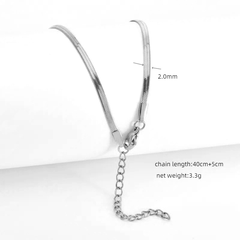 cross-border titanium steel necklace all-match 18k gold chain o-shaped chain hemp flowers chain blade chain stainless steel chain diy ornament full figure
