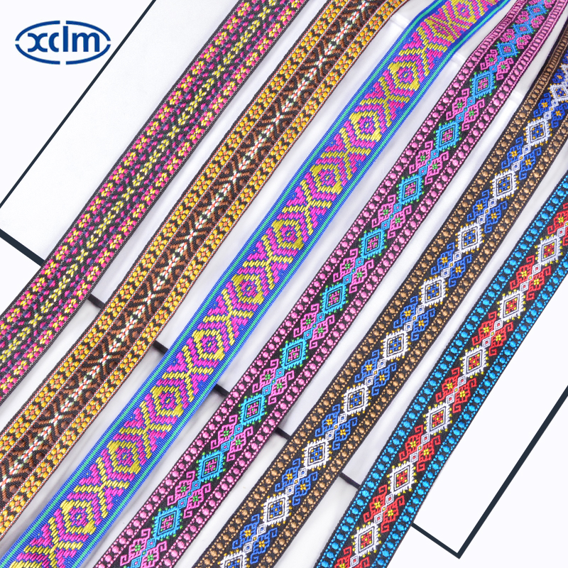 3cm new style of ethnic minority jacquard webbing embroidery clothing lace diy hand-wrapped decorative accessories fabric strip tape Item Picture