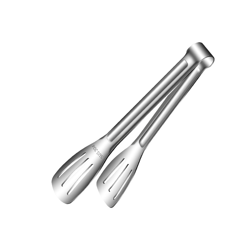Stainless steel food tongs, bread tongs, barbecue three-line tongs, C-end best-selling buffet food tongs Application Scenario