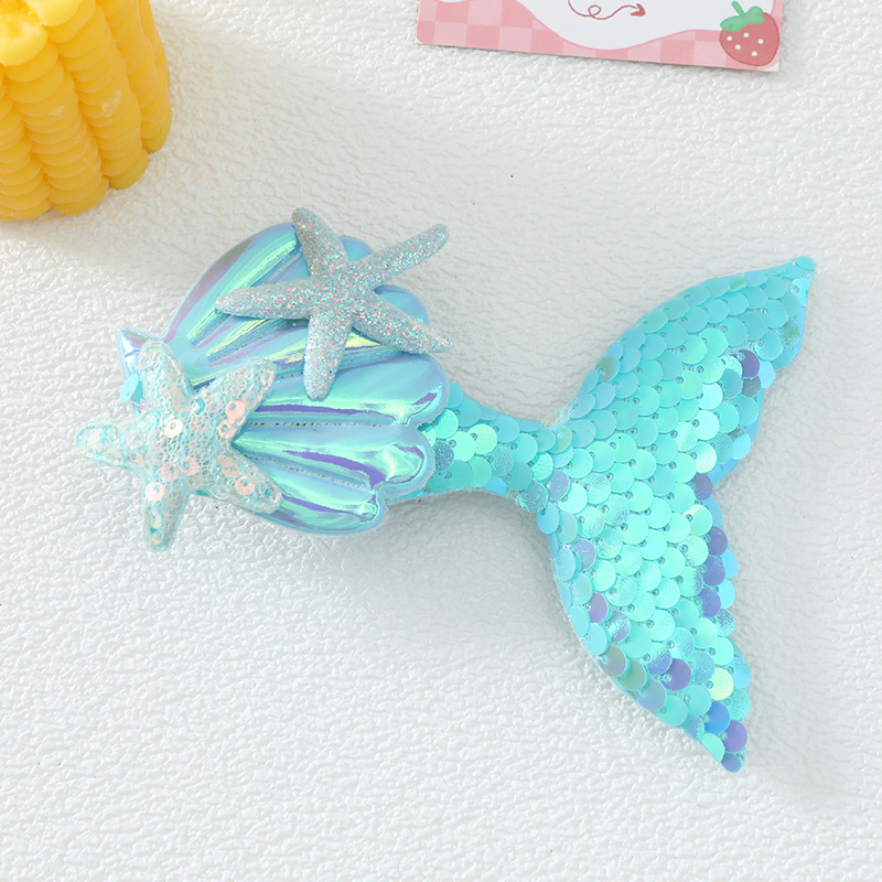 cross-border cartoon mermaid tail starfish barrettes children's side clip bang clip accessories luggage clothing small shell accessories Specification drawing