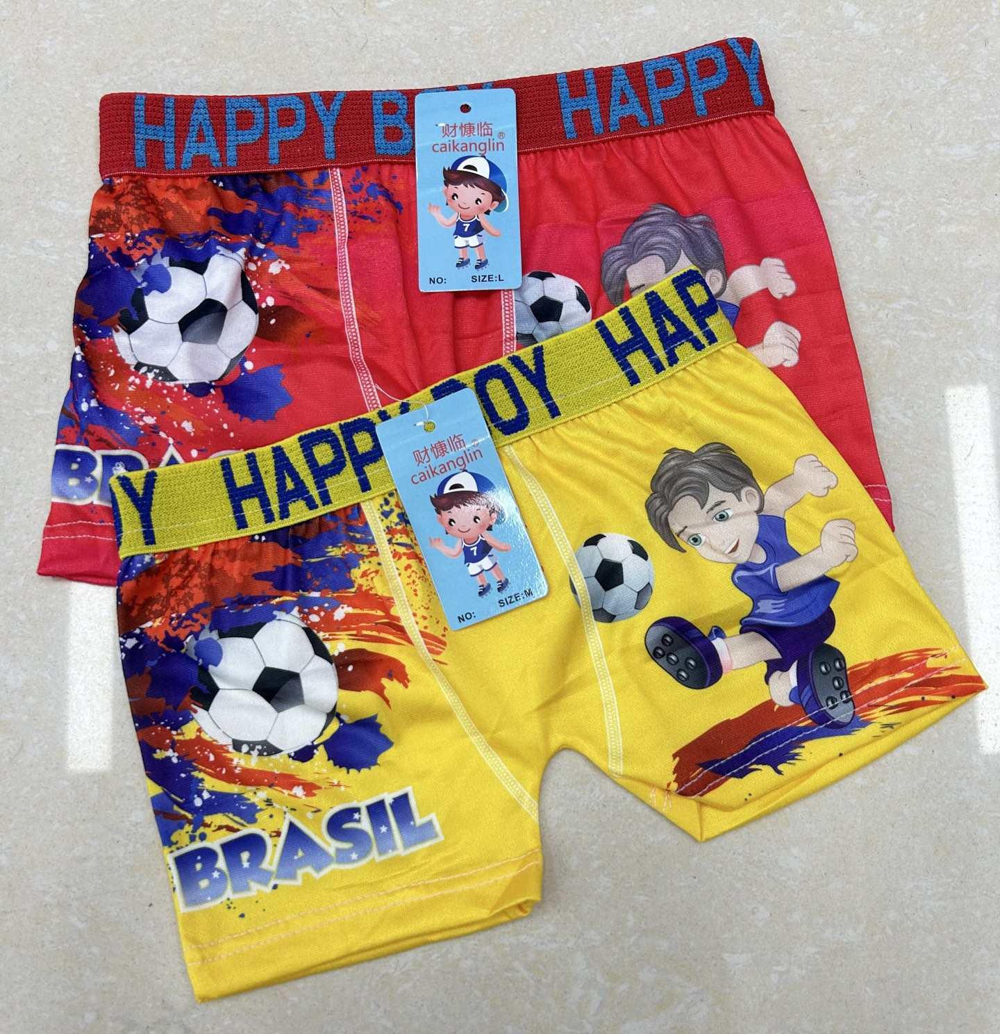 Export of South American children's milk silk underwear, boys' boxer shorts, football babies, cartoon football, boys' and children's underwear Application Scenario
