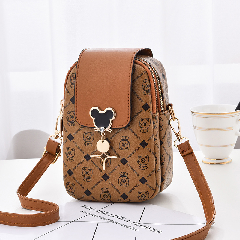 high-grade bag for women 2025 new fashion messenger bag mini phone bag soft leather multi-layer shoulder small square bag for women details Picture