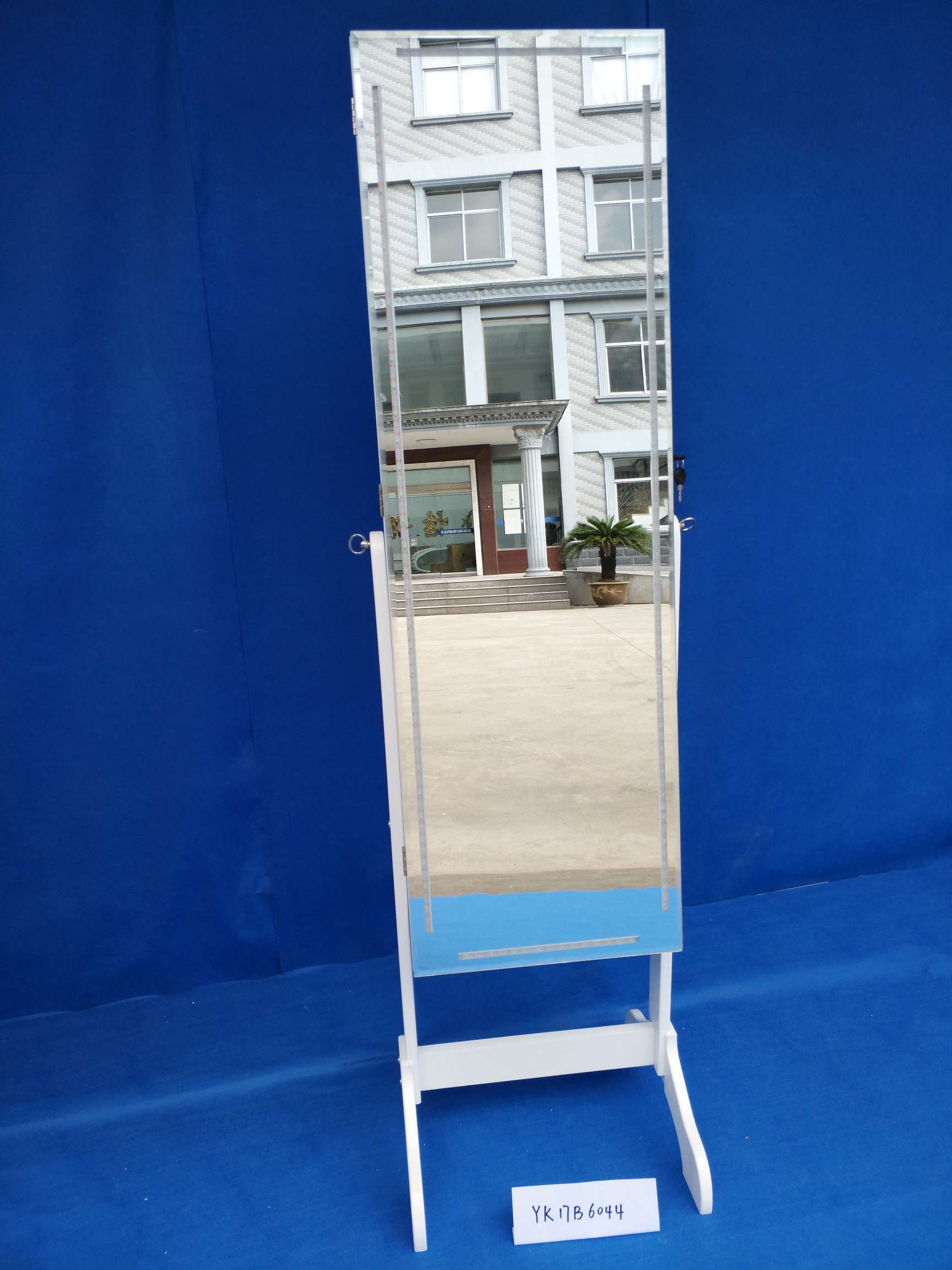 欧式白色无边框带LED灯珠宝首饰收纳镜柜镜后收纳详情图2