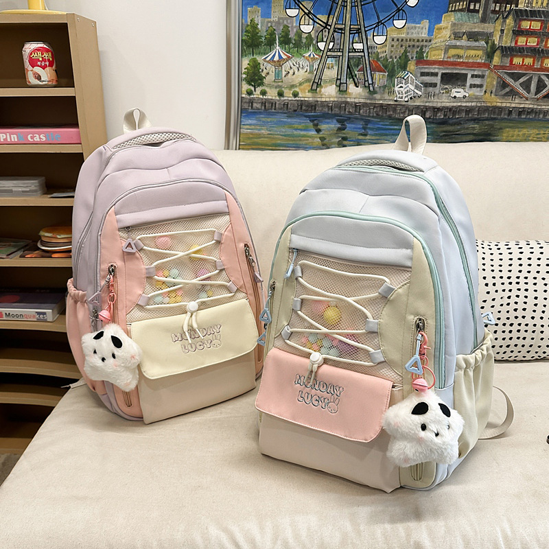 Junior high school schoolbags, boys' backpacks, girls' outdoor travel lightweight, large-capacity backpacks for primary and middle school students, new styles for high school students full figure