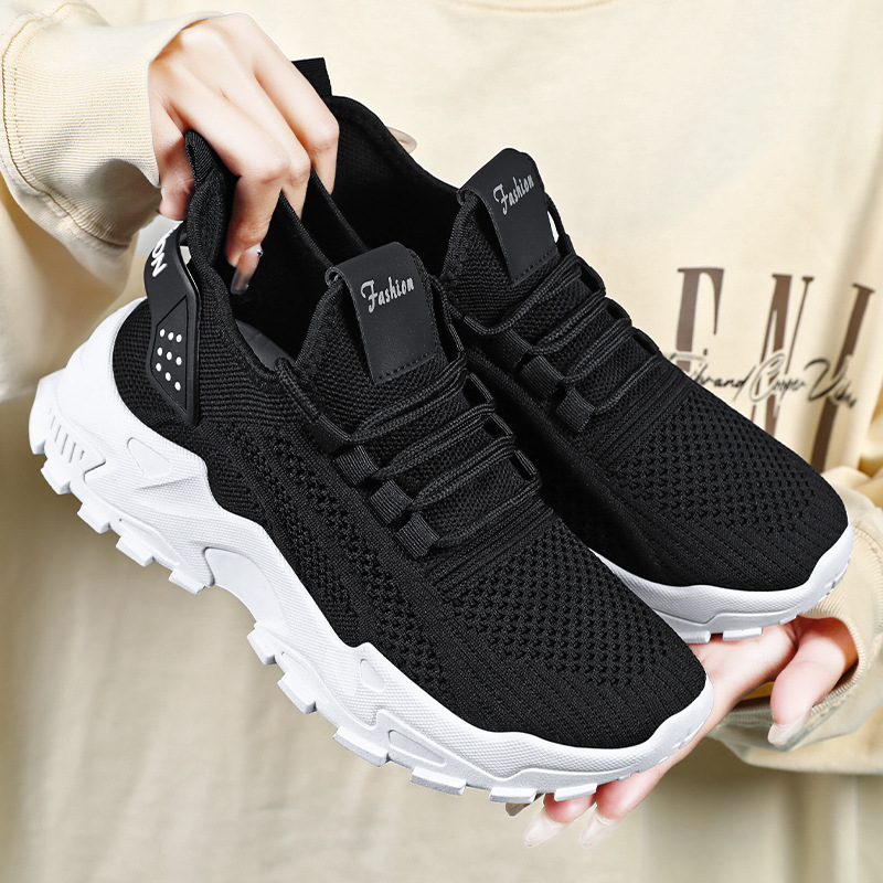 women's shoes summer fashion new foreign trade running shoes mesh breathable retro platform cortez korean style sneakers full figure