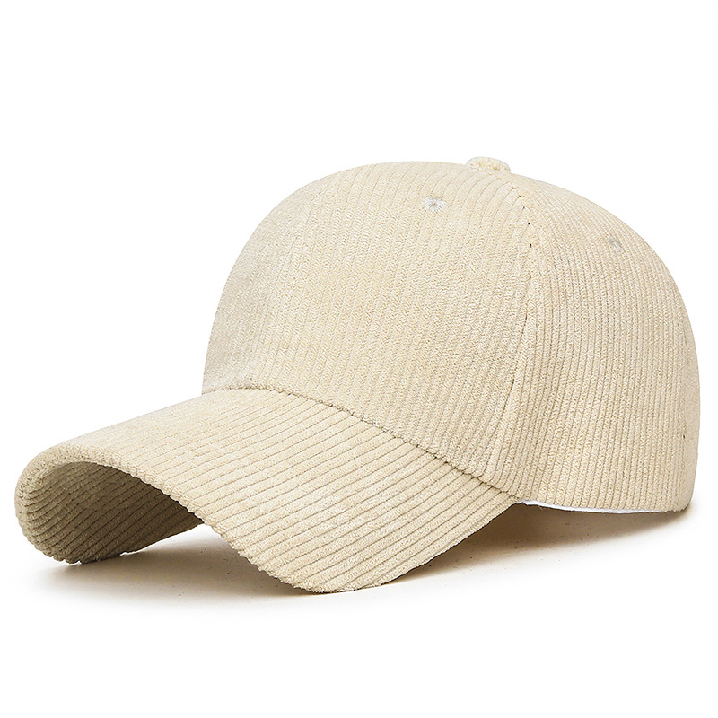 hat women's autumn and winter new korean style all-matching peaked cap corduroy solid color sunshade baseball cap men cross-border foreign trade Specification drawing