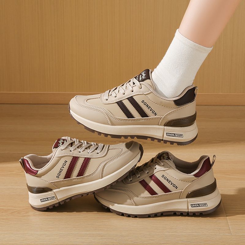 women's lightweight casual sneakers with shit feeling 2025 spring and autumn new soft bottom non-slip leather surface forrest gump running shoes Specification drawing