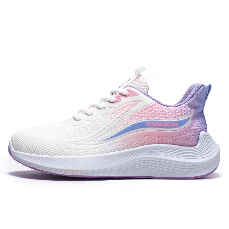 2025 new spring and autumn new super light running shoes sneakers breathable shock absorption soft bottom student light running women's shoes full figure