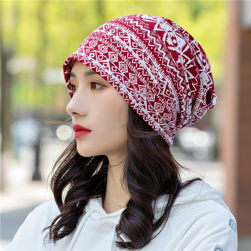 sleeve cap ethnic style series european and american korean style paisley head-wrapping hat cap for pregnant women pile heap cap dual-use scarf details Picture