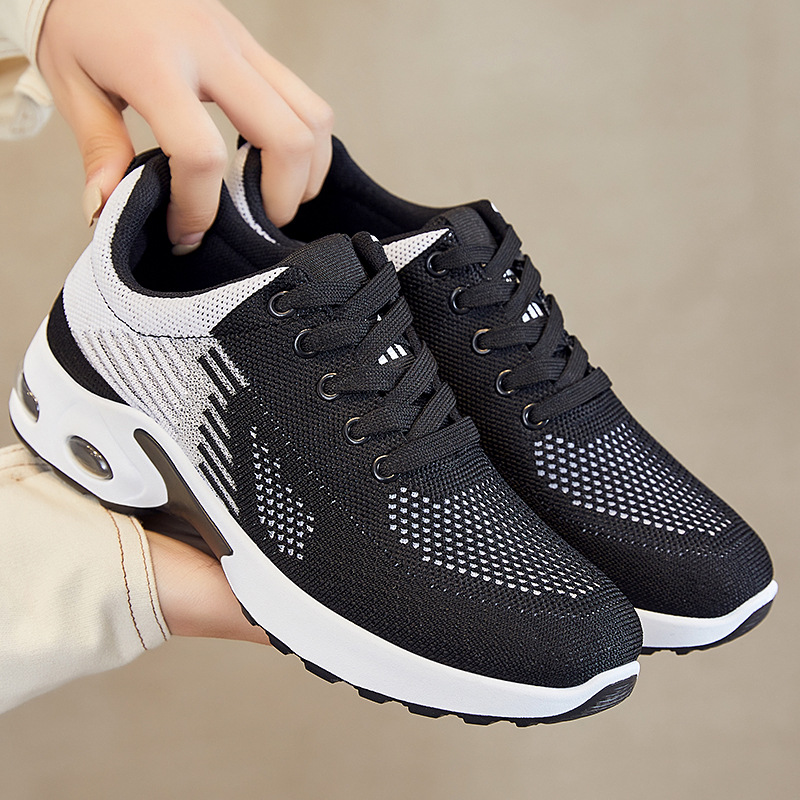 women's sports shoes summer new mesh flying woven women's breathable shoes fashion versatile casual shoes women's cross-border running shoes full figure