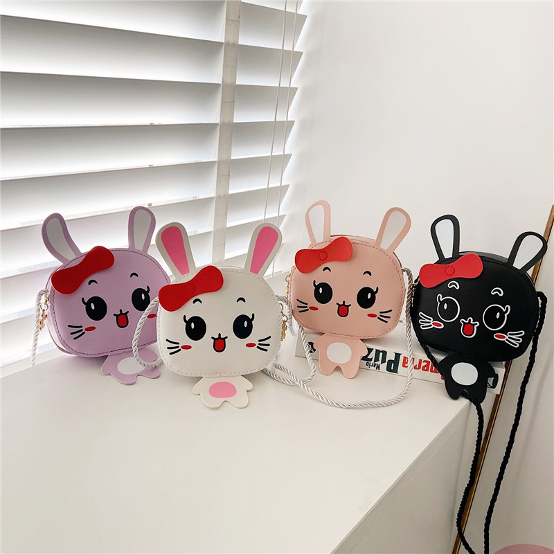 new cartoon cute children's bag pu shoulder bag girls' korean-style casual messenger bag small animal coin purse full figure