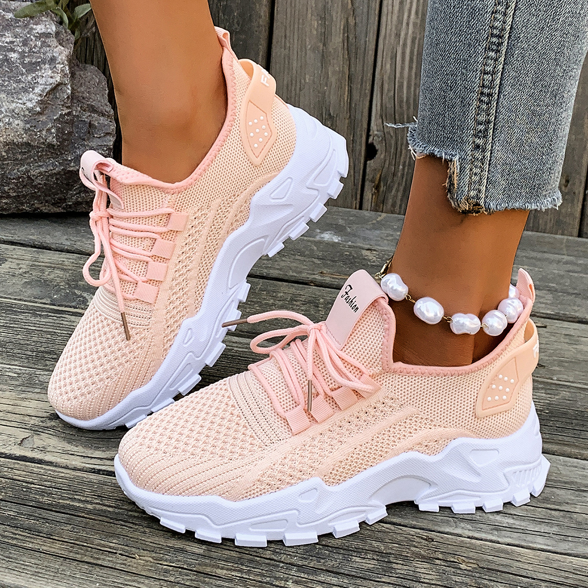 cross-border delivery shoes women's spring fashion new foreign trade running shoes mesh breathable platform shoes korean style sneakers full figure