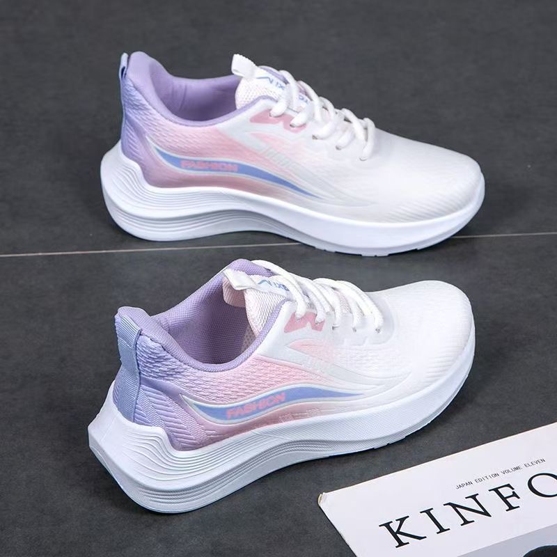 2025 new women's popular sneakers spring, summer, autumn breathable mesh surface shock-absorbing soft bottom non-slip student running shoes cross-border Item Picture