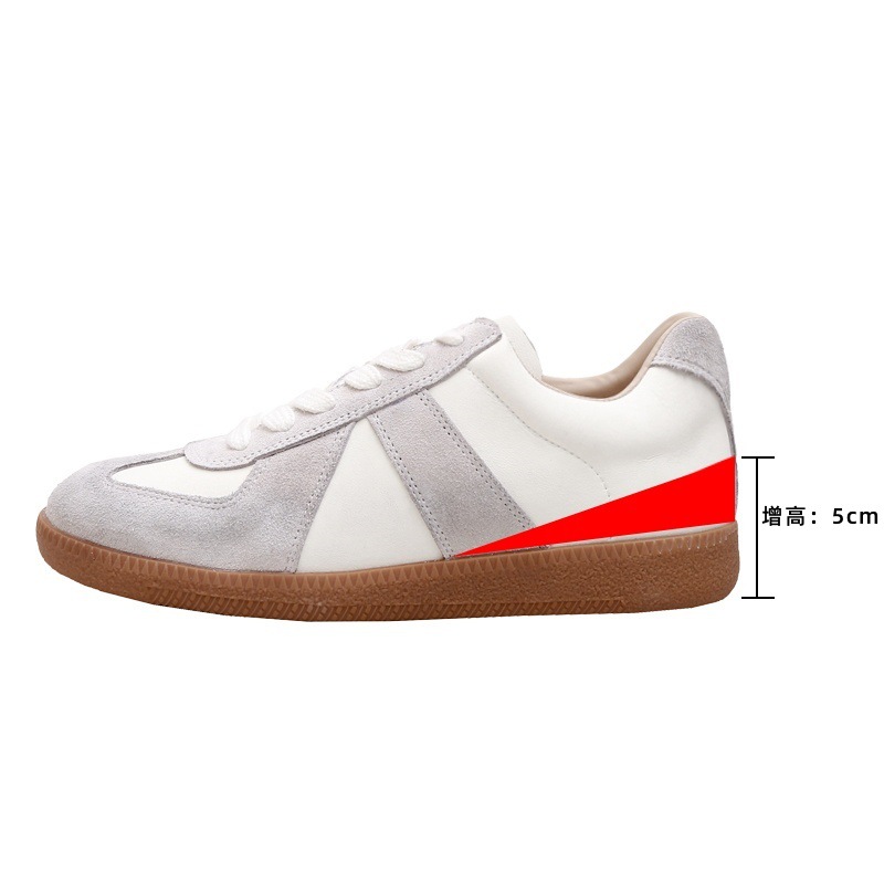 upgraded small height increasing insole silver german training shoes for women 2025 spring new all-matching color matching casual sneakers Item Picture