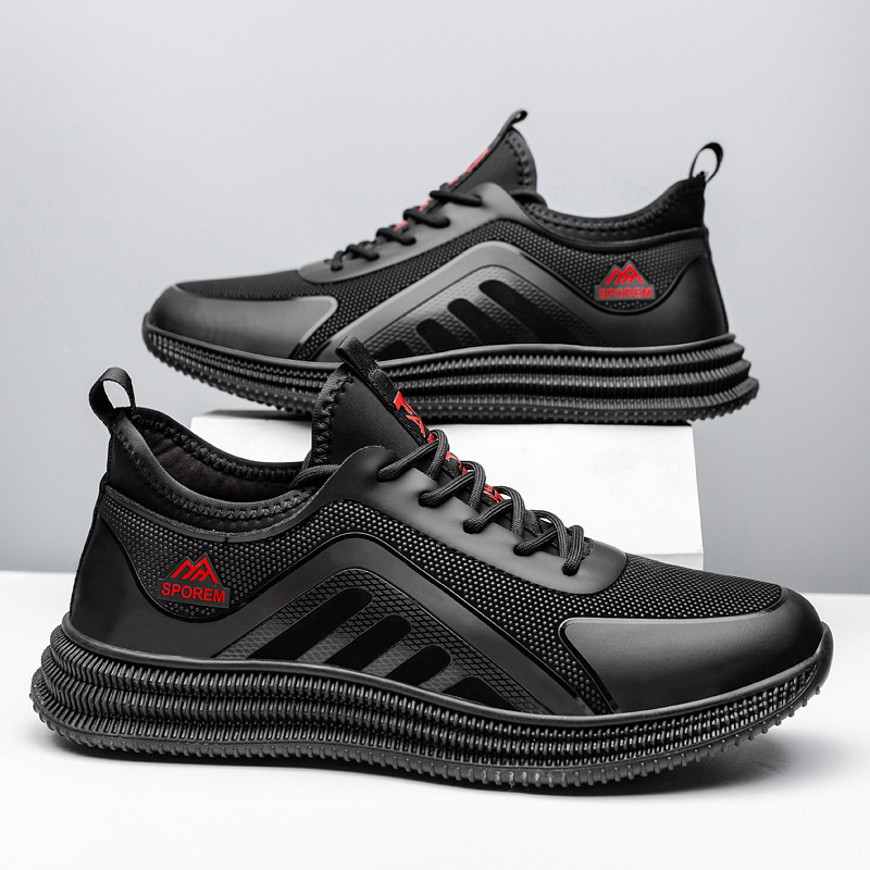 cross-border men's shoes comfortable lace-up casual shoes trendy round toe internet celebrity same lightweight breathable wholesale men's sneakers Item Picture