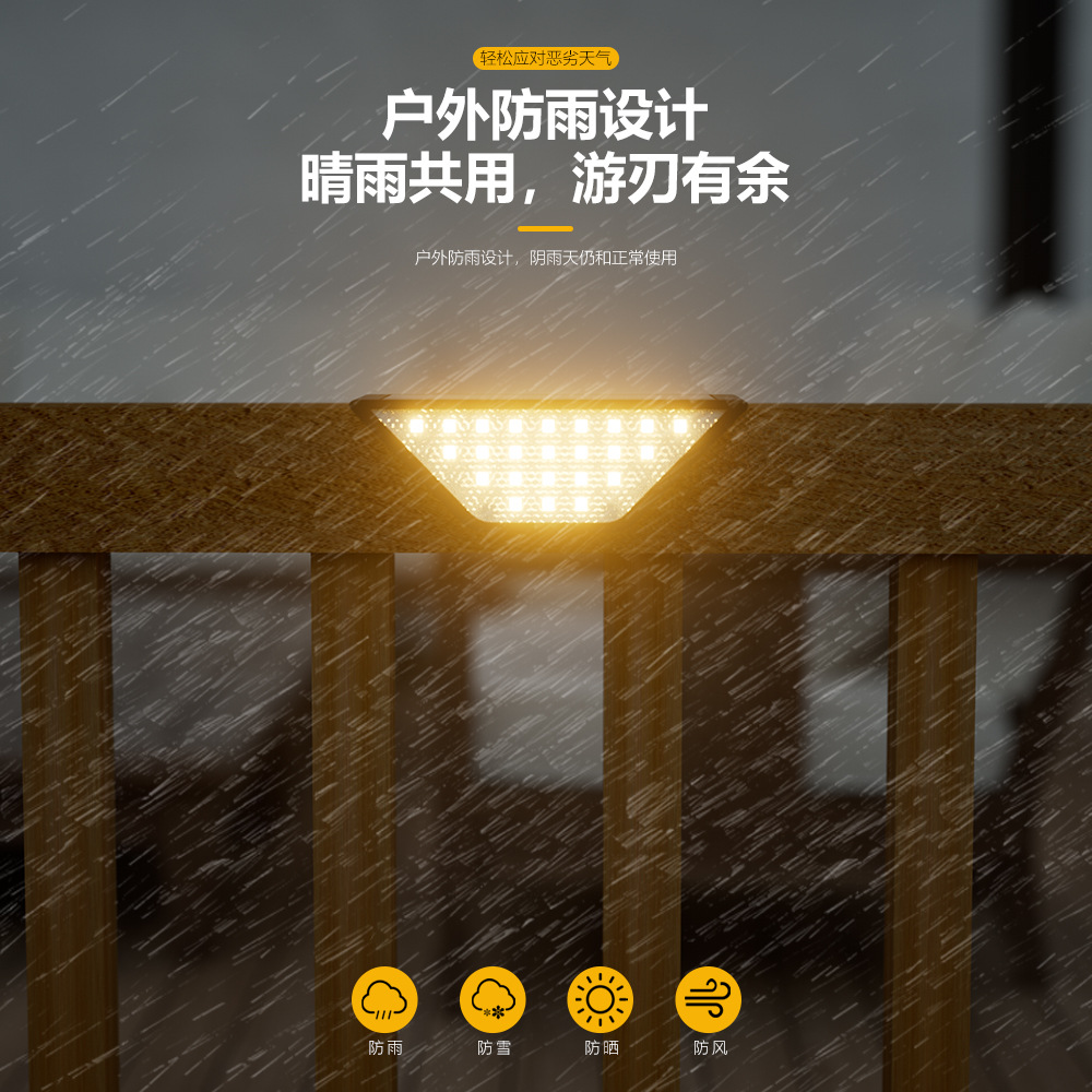Solar lights, staircase lights, garden lights, outdoor waterproof step lights, garden LED staircase and trestle lights, walkway lights Specification drawing