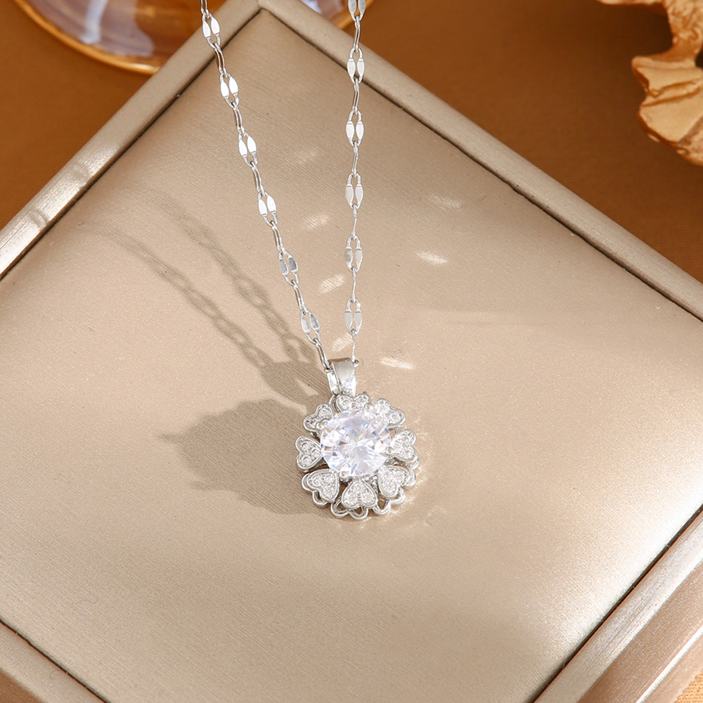 [360 ° rotation] titanium steel necklace versatile classic simple fashionable temperament rotating necklace does not fade Specification drawing