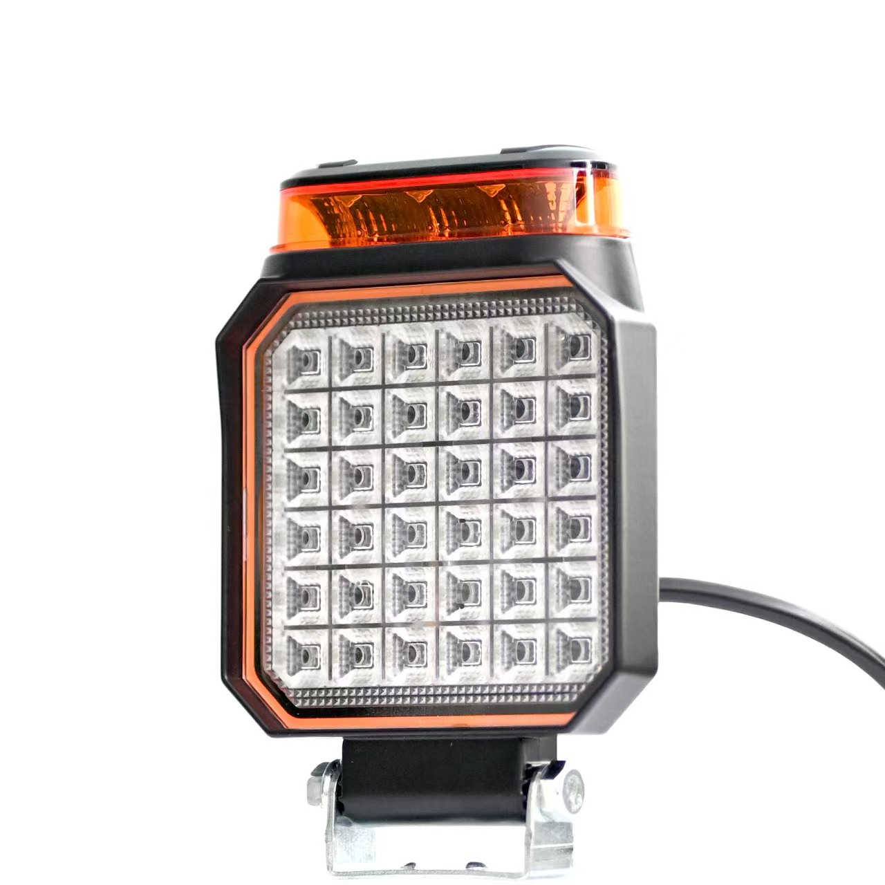 مصابيح العمل الجديدة 16LED المزودة بمصابيح عمل ذات وميض صفراء بمصابيح العمل 12-80V، رافعة شوكية هندسية Application Scenario