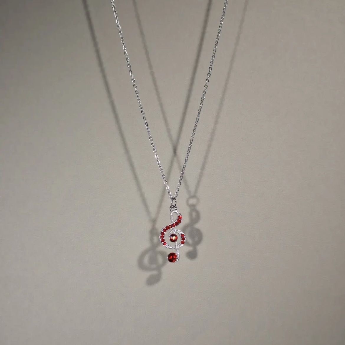 vintage vintage silver diamond note necklace for girls rhinestone musical note simple all-match gift full figure