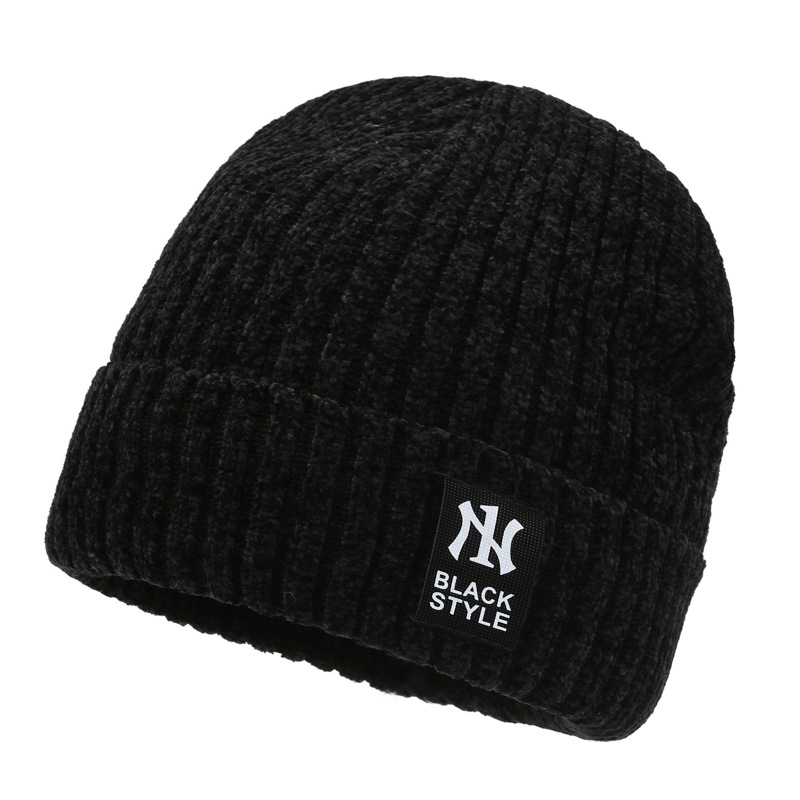 autumn and winter new men's korean warm knitted hat outdoor velvet cold protection sleeve cap youth yarn hat Application Scenario
