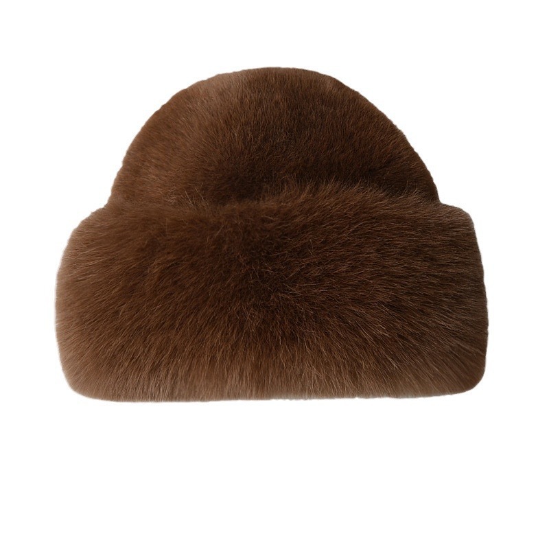 new plush mongolian cap women's thickened autumn and winter wind-proof and cold protection warm bucket hat mink-like ear protection bucket hat Item Picture