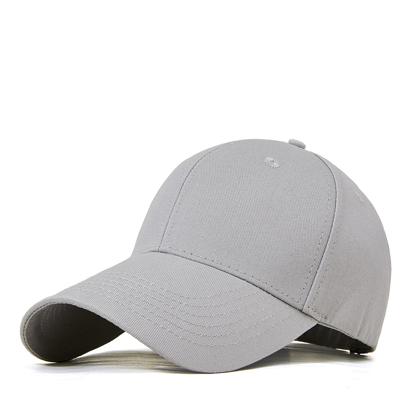 autumn and winter new pure cotton hard top peak cap women's all-match big head circumference hat korean big brim baseball cap men's custom full figure