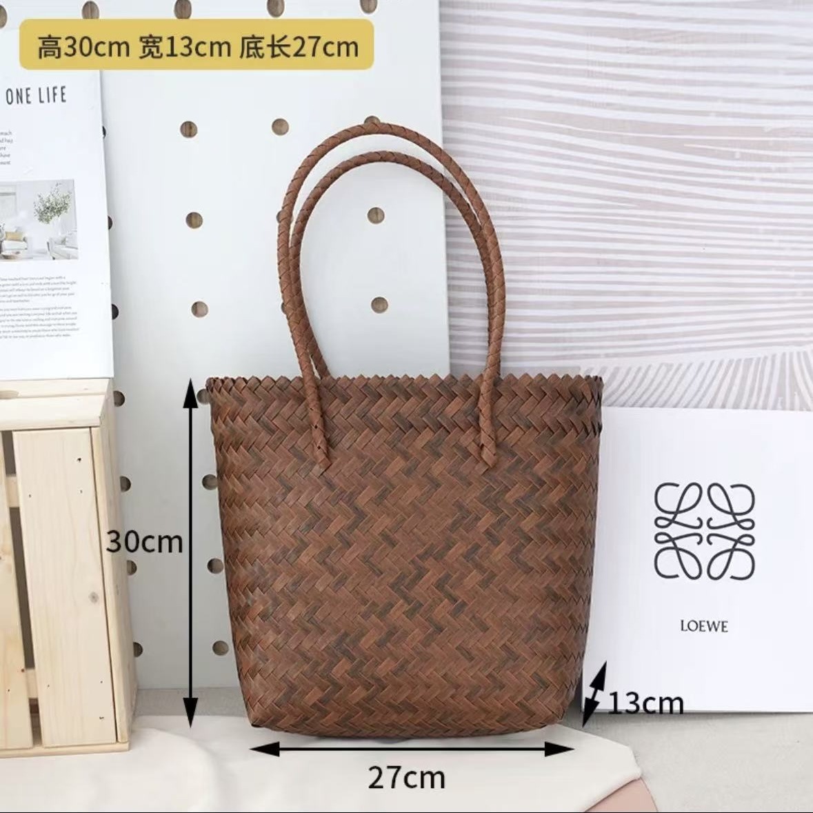 bamboo handbag new rattan and straw woven bag bamboo handle women's bag retro handmade tote bag vacation bag full figure