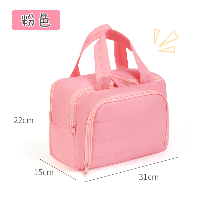 cosmetic bag 2025 new portable double-opening girls cosmetic bag multi-functional partition storage makeup wash bag full figure